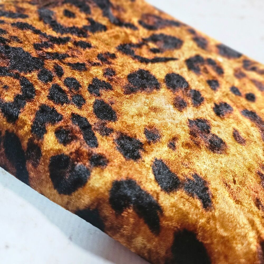 Leopard Print Stretch Velour Fabric 48 x 60 Inches Animal Print